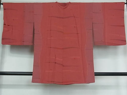 平和屋着物■道行コート　横段文　逸品　abc0057