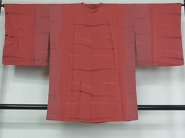 平和屋着物■道行コート　横段文　逸品　abc0057