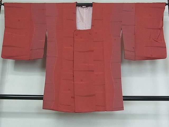 平和屋着物■道行コート　横段文　逸品　abc0057