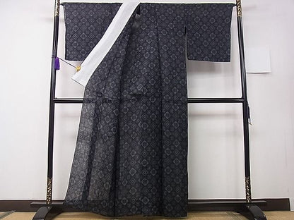 平和屋本店＊極上 夏物 重要無形文化財 本場宮古上布 菱吉祥文 苧麻 逸品 3s30298