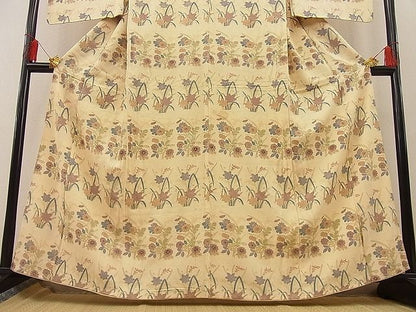 平和屋着物■付下げ　菊牡丹文　金彩　逸品　n-ip1910