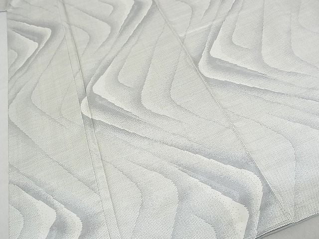 平和屋本店●極上 本場大島紬 桑原織物伝統工芸作家 二代目 桑原啓之介 白大島 7マルキ 片羽白絣 東方経路 逸品 未使用 3kk4002