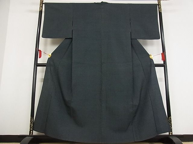 平和屋本店■極上　白鷹お召　単衣　蚊絣　着丈159.5cm　裄丈66cm　正絹　逸品　4kk4009