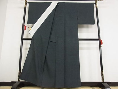 平和屋本店■極上　白鷹お召　単衣　蚊絣　着丈159.5cm　裄丈66cm　正絹　逸品　4kk4009