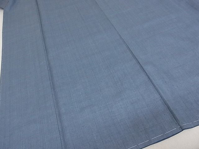 平和屋本店●極上 本場結城紬 重要無形文化財 奥順 色無地 鉄御納戸色 証紙付き 着丈159cm 裄丈66cm 正絹 逸品 未使用 4kk4040