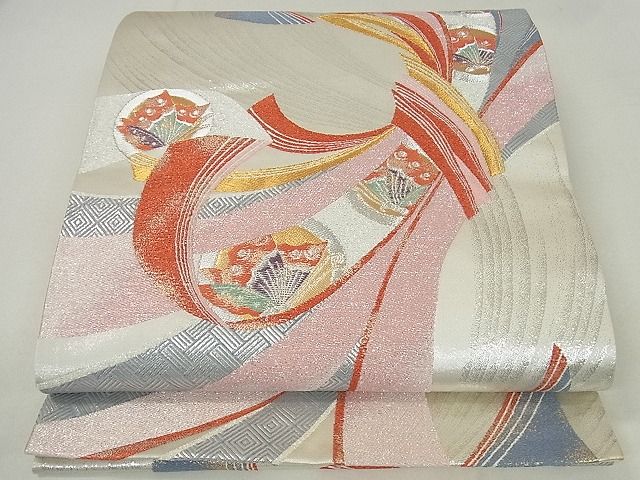 平和屋着物■六通柄袋帯 束ね熨斗舞蝶文 金銀糸 逸品 jm2530