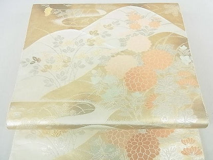 平和屋着物■六通柄袋帯　霞草花文　金銀糸　逸品　sf2928