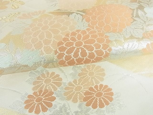 平和屋着物■六通柄袋帯　霞草花文　金銀糸　逸品　sf2928