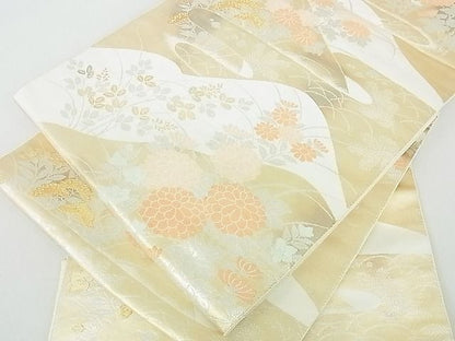 平和屋着物■六通柄袋帯　霞草花文　金銀糸　逸品　sf2928