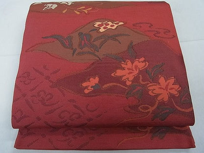 平和屋着物■六通柄袋帯 霞花文 逸品 ca4840