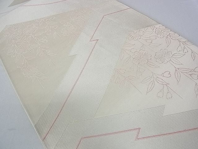 平和屋着物■六通柄袋帯 綾織錦 枝垂れ桜文 逸品 ud2634