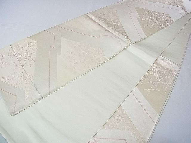 平和屋着物■六通柄袋帯 綾織錦 枝垂れ桜文 逸品 ud2634