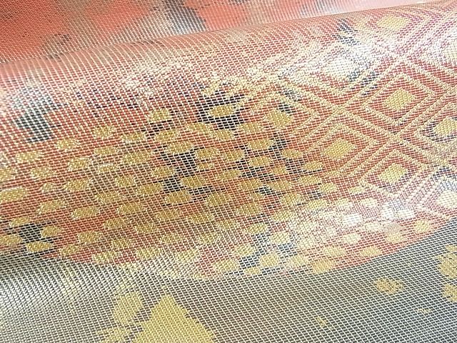 平和屋着物■六通柄袋帯 霞吉祥文 金糸 逸品 ud2644