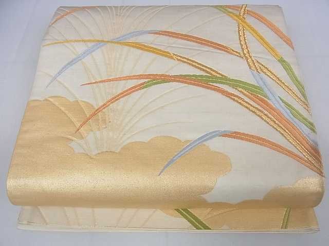 平和屋着物■六通柄袋帯 唐織 芝文 金糸 逸品 ar5809