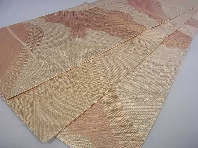 平和屋着物■佐賀錦 六通柄袋帯 重ね山菱文 金糸 逸品 ar5828