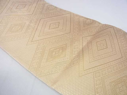 平和屋着物■佐賀錦 六通柄袋帯 重ね山菱文 金糸 逸品 ar5828