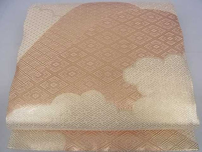 平和屋着物■佐賀錦 六通柄袋帯 重ね山菱文 金糸 逸品 ar5828