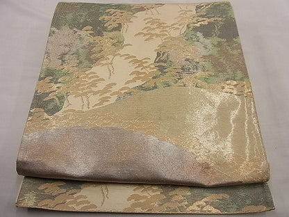平和屋着物■六通柄袋帯 松 金銀糸 逸品 n-te0156