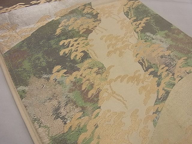 平和屋着物■六通柄袋帯 松 金銀糸 逸品 n-te0156