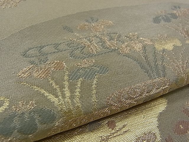 平和屋着物■六通柄袋帯 地紙風景文 金糸 逸品 pn4548