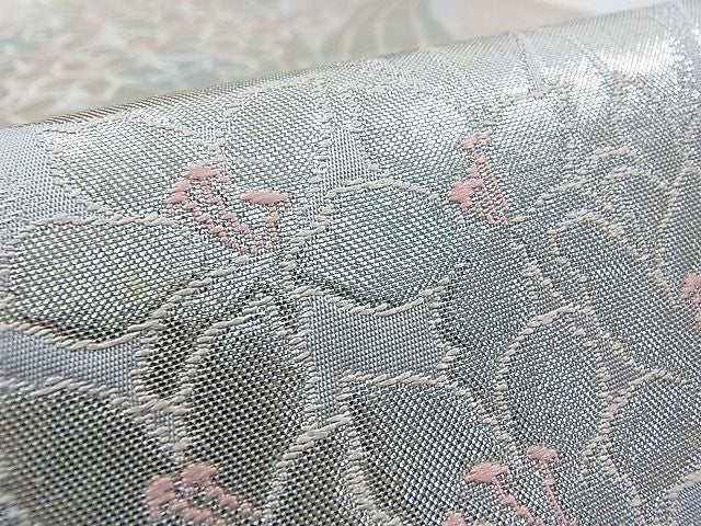 平和屋着物■六通柄袋帯　草花文　金糸　逸品　pn4554