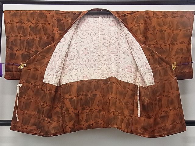 平和屋着物■道行コート　吉祥亀甲文　逸品　dy7109