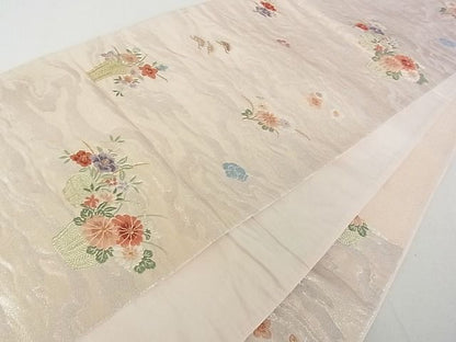 平和屋着物■六通柄袋帯 唐織 花籠文 金銀糸 逸品 rt2867
