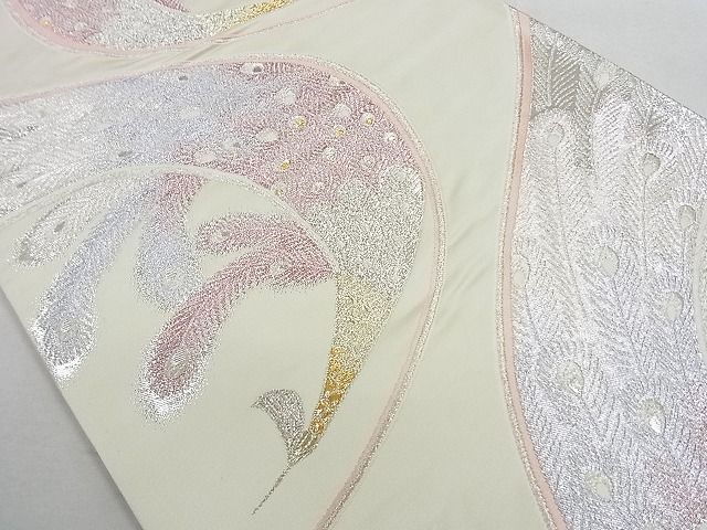 平和屋着物■六通柄袋帯 孔雀文 金銀糸 逸品 ap4964