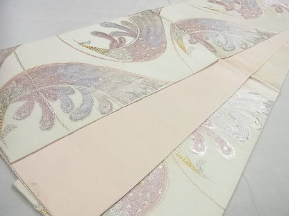 平和屋着物■六通柄袋帯 孔雀文 金銀糸 逸品 ap4964