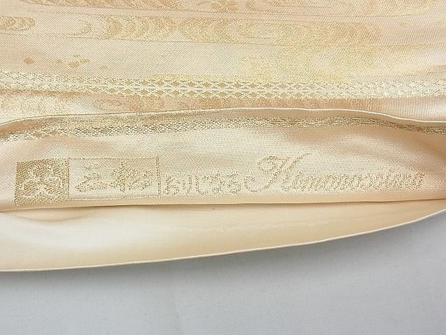 平和屋着物■六通太鼓柄袋帯　唐織　流水花文　金糸　逸品　ya0475