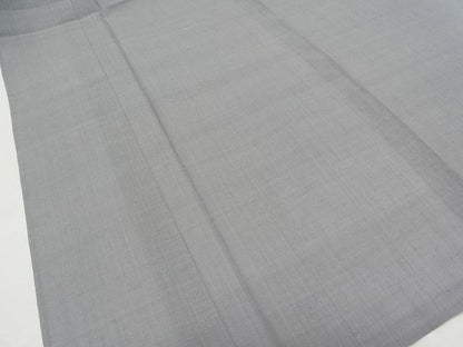 平和屋本店■希少　夏物　本場夏結城　奥順　色無地　素鼠色　織：水野節子　パールトーン加工　証紙付き　逸品　未使用3s20981