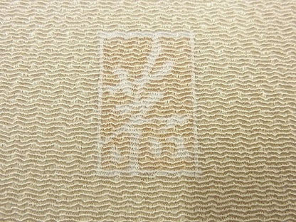 平和屋本店●超希少　九寸名古屋帯　品川恭子　草花文　金彩　鬼しぼ縮緬　逸品3s5506