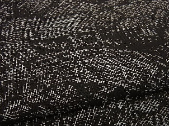 平和屋本店■極上　白泥染の第一人者・絣の魔術師　恵積五郎　本場大島紬　割り込み絣　恵大島織物謹製　風景文　証紙付 3s5552