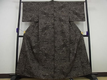平和屋本店■極上　白泥染の第一人者・絣の魔術師　恵積五郎　本場大島紬　割り込み絣　恵大島織物謹製　風景文　証紙付 3s5552