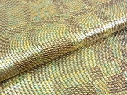 平和屋着物■西陣　六通柄袋帯　横段文　金彩　引箔　逸品　wb8589