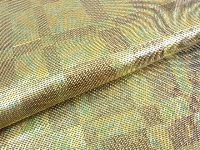 平和屋着物■西陣　六通柄袋帯　横段文　金彩　引箔　逸品　wb8589