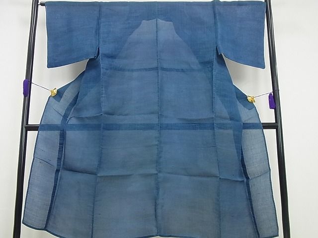 平和屋本店＊希少 夏物 男性 人間国宝 千葉あやの 重要無形文化財 正藍染 麻 たとう紙付き 逸品3s5637