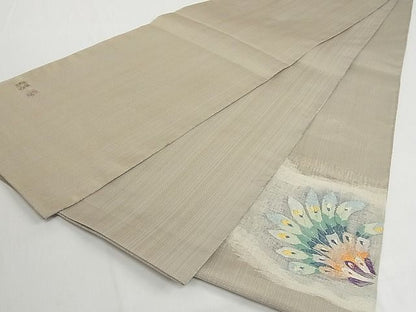 平和屋本店●極上　手織綴れ　山鹿清華　太鼓柄袋帯　孔雀　金通し地　正絹　逸品　3kk4640