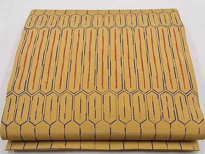 平和屋着物■六通太鼓柄袋帯 亀甲文様 逸品 ng3588