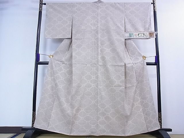 平和屋本店●極上 本場結城紬 重要無形文化財 80亀甲 亀甲繋ぎ 証紙付き 逸品 未使用 3kh1945