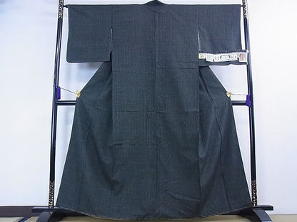 平和屋本店●極上 本場結城紬 重要無形文化財 縞 井上商事謹製 証紙付き 逸品 未使用 3kh1959