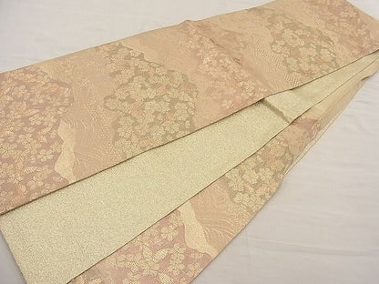 平和屋着物■佐賀錦 六通柄袋帯 花蝶文 逸品 n-ne2858