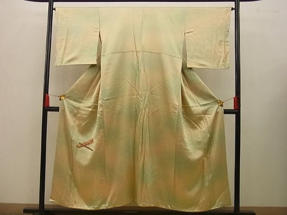 平和屋着物■付下げ 刺繍 横笛 たたき染め 逸品 n-xi0700
