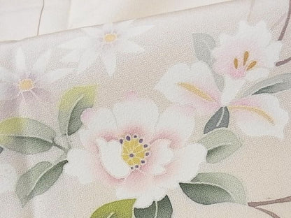 平和屋本店■極上　本加賀友禅作家　多崎元人　訪問着　草花文　暈し染め　着丈160cm　裄丈65cm　正絹　逸品　未使用　4kk4208
