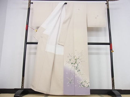 平和屋本店■極上　本加賀友禅作家　多崎元人　訪問着　草花文　暈し染め　着丈160cm　裄丈65cm　正絹　逸品　未使用　4kk4208