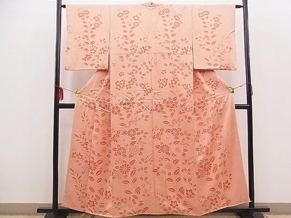 平和屋着物■付下げ　草花文　逸品　n-sa3671