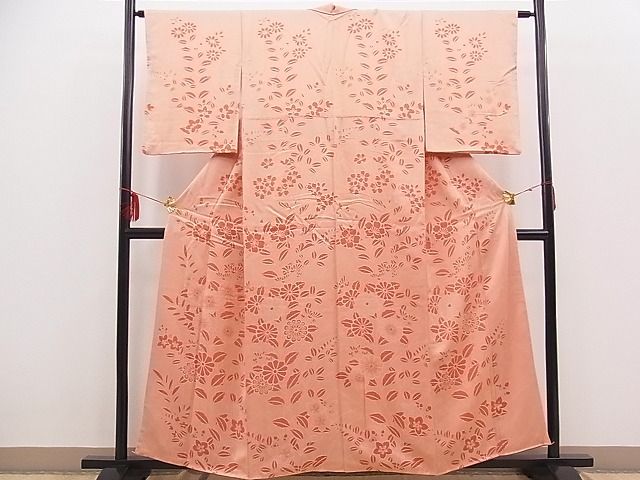 平和屋着物■付下げ　草花文　逸品　n-sa3671