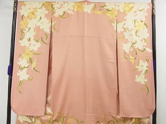 平和屋本店●極上 ジャパンオートクチュール 渡辺雪三郎 振袖 百合 金彩 逸品 3kh1986