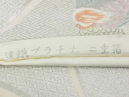 平和屋着物■六通柄袋帯　鴛鴦花文　錦織プラチナ二重箔　逸品　rt3061