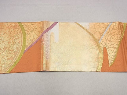 平和屋着物■九寸名古屋帯　遠山吉祥文　金糸　逸品　ng3659